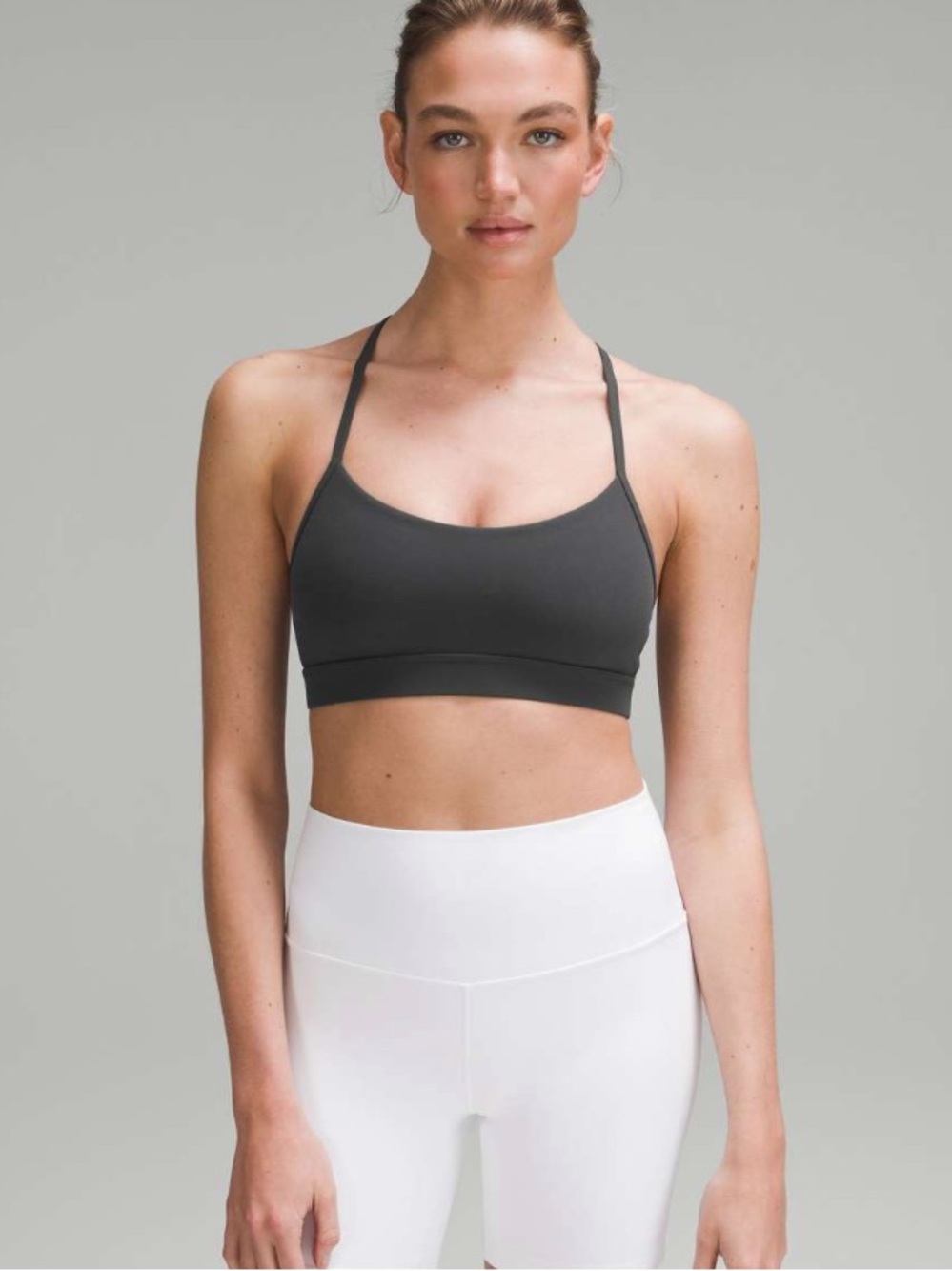 Lululemon Flow Y Bra Nulu - Light Support, Graphite Grey A-C Cups Size 10